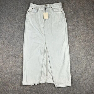 Industry Republic Clothing Midi Skirt Women's Size 8 Blue Denim W/Front Slit